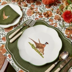 Scalloped Pheasant Dinner Plates (Set of 4)