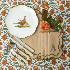 Scalloped Pheasant Starter Plates (Set of 4)