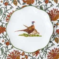 Scalloped Pheasant Starter Plates (Set of 4)
