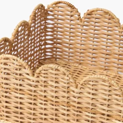 Scalloped Rattan Baskets (Set of 3)