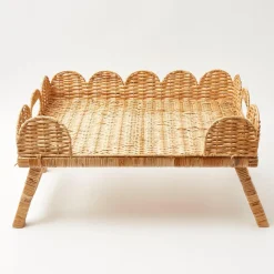 Scalloped Rattan Breakfast Tray
