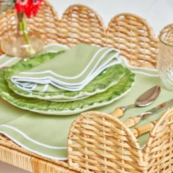 Scalloped Rattan Breakfast Tray