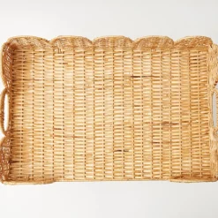 Scalloped Rattan Breakfast Tray
