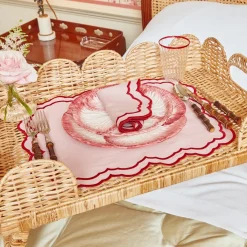 Scalloped Rattan Breakfast Tray