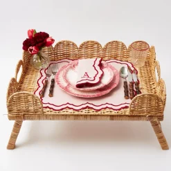 Scalloped Rattan Breakfast Tray