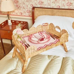 Scalloped Rattan Breakfast Tray