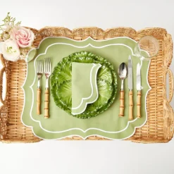 Scalloped Rattan Breakfast Tray