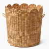 Scalloped Rattan Log Basket