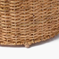 Scalloped Rattan Log Basket