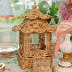 Scalloped Rattan Pagoda Lantern