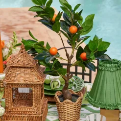 Scalloped Rattan Planter
