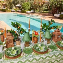 Scalloped Rattan Planter