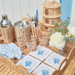 Scalloped Rattan Tray