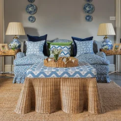 Scalloped Rattan Tray With Stand