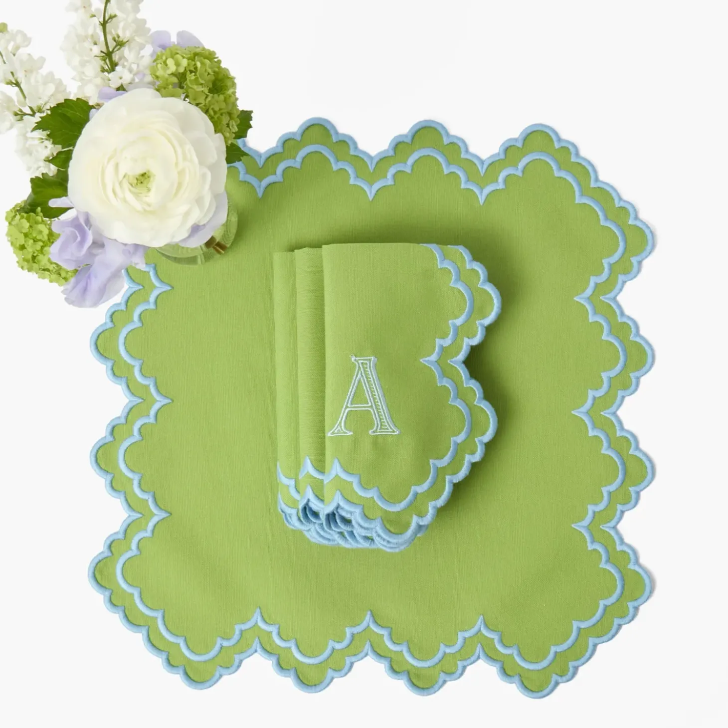 Scarlett Green & Blue Napkins (Set of 4)