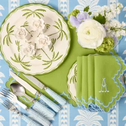 Scarlett Green & Blue Placemats & Napkins (Set of 4)