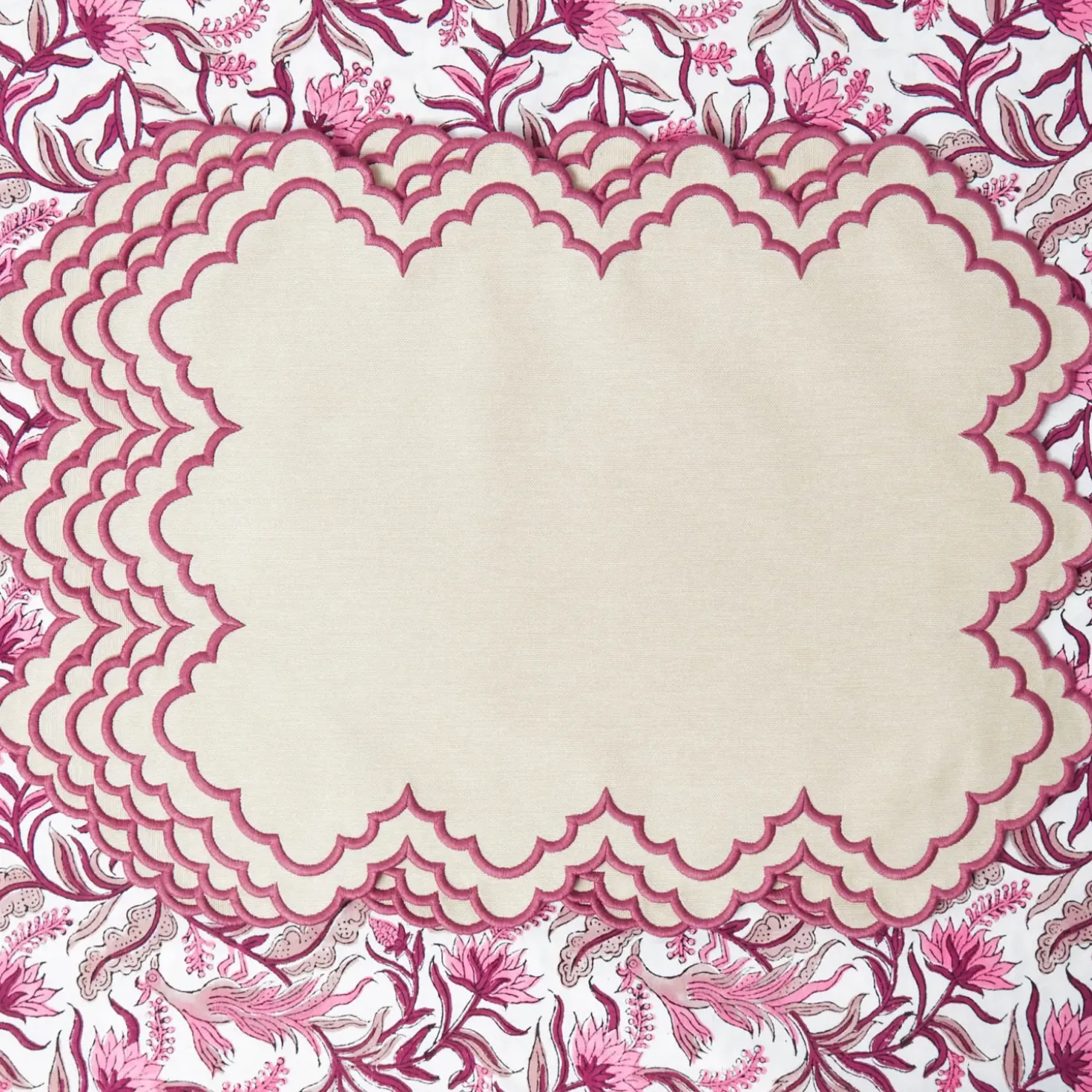Scarlett Sand Placemats & Napkins (Set of 4)