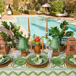 Serena Apple Green Scalloped Placemats (Set of 4)