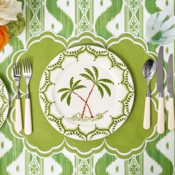 Serena Apple Green Scalloped Placemats (Set of 4)