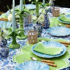 Serena Apple Green Scalloped Placemats & Napkins (Set of 4)