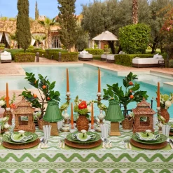 Serena Apple Green Scalloped Napkins (Set of 4)