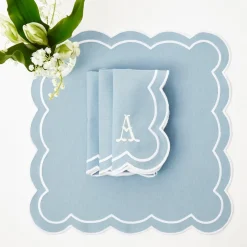 Serena Appliqué Blue Napkins (Set of 4)