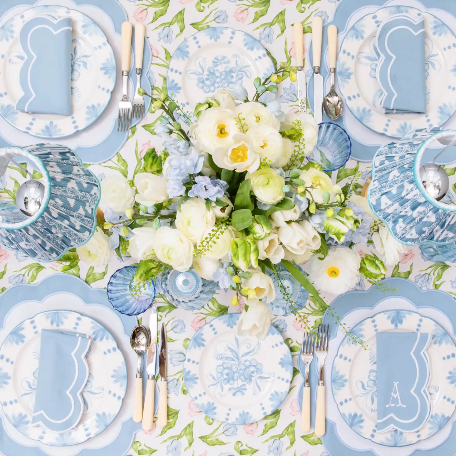 Serena Appliqué Blue Napkins (Set of 4)