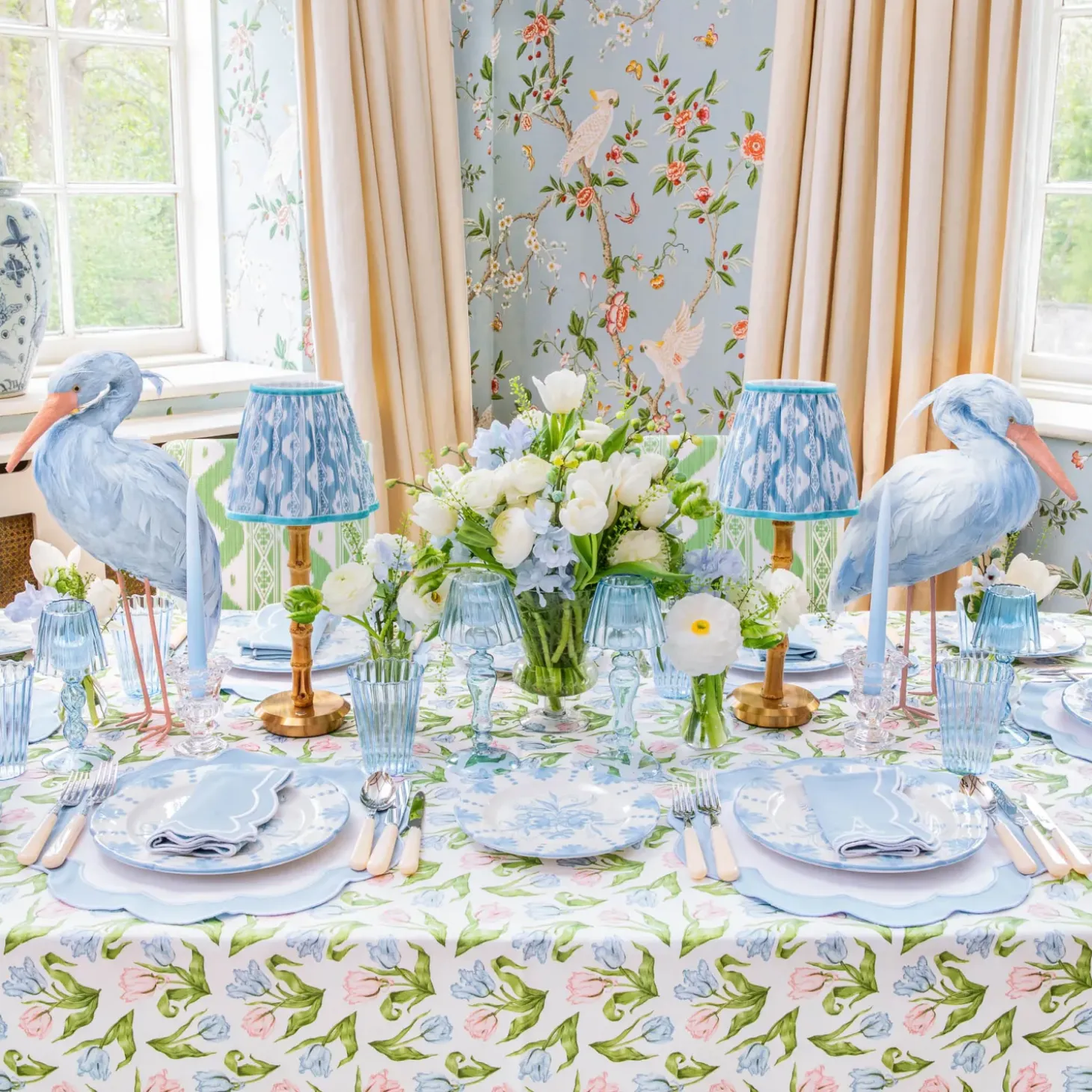 Serena Appliqué Blue Napkins (Set of 4)