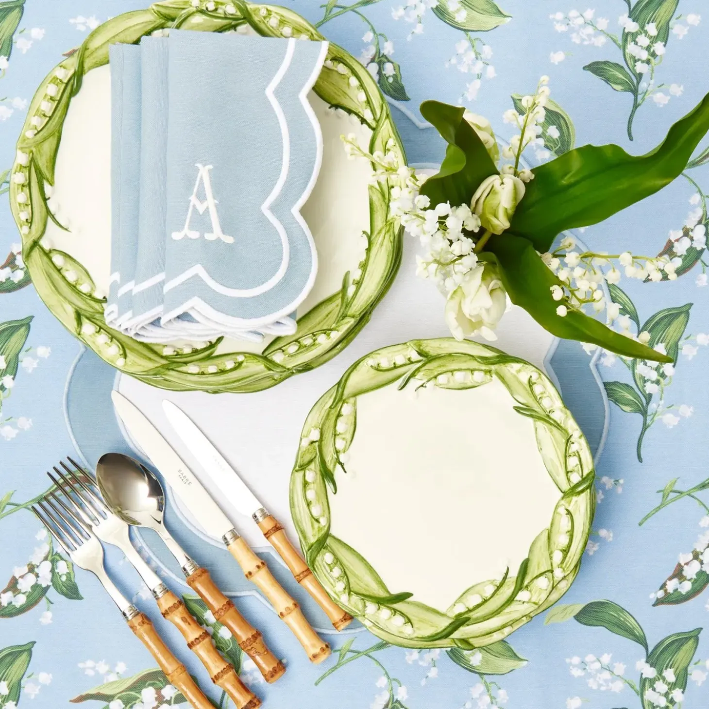 Serena Appliqué Blue Napkins (Set of 4)