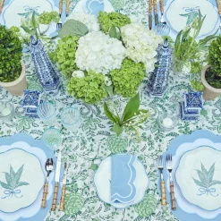 Serena Appliqué Blue Placemats & Napkins (Set of 4)