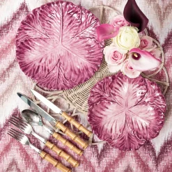 Serena Aubergine Cabbage Dinner & Starter Plates (Set of 8)
