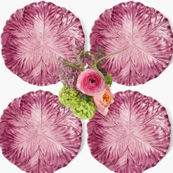 Serena Aubergine Cabbage Dinner Plates (Set of 4)