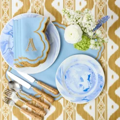 Serena Blue & Caramel Napkins (Set of 4)