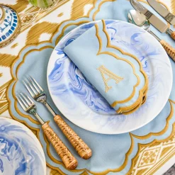 Serena Blue & Caramel Napkins (Set of 4)