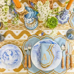 Serena Blue & Caramel Napkins (Set of 4)