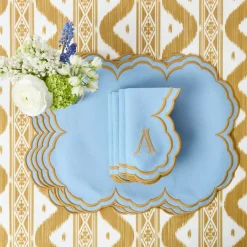 Serena Blue & Caramel Napkins (Set of 4)