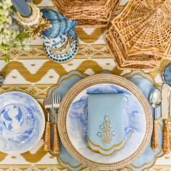 Serena Blue Carnation Napkins (Set of 4)
