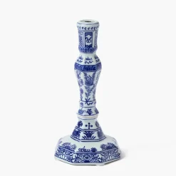 Serena Chinoiserie Rechargeable Lamp with Blue Ikat Shade (18cm)