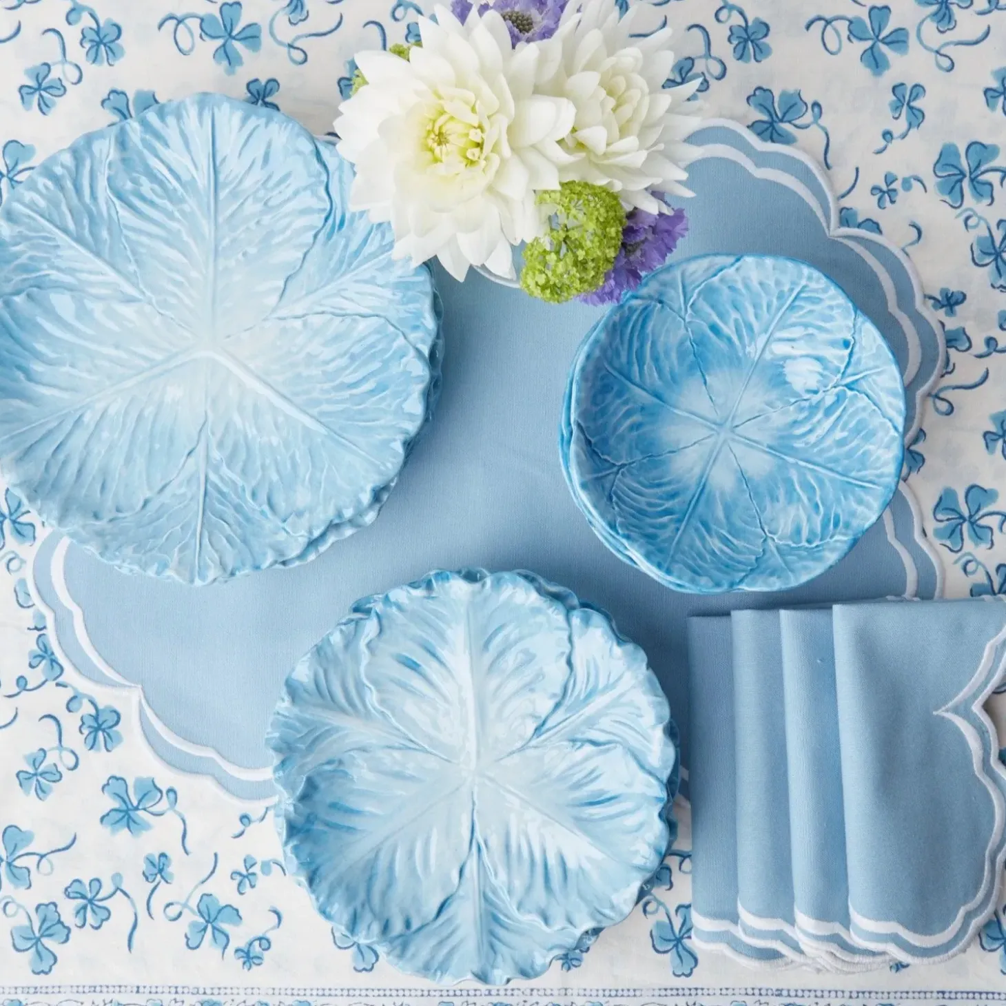 Serena Cornflower Blue Placemats & Napkins (Set of 4)