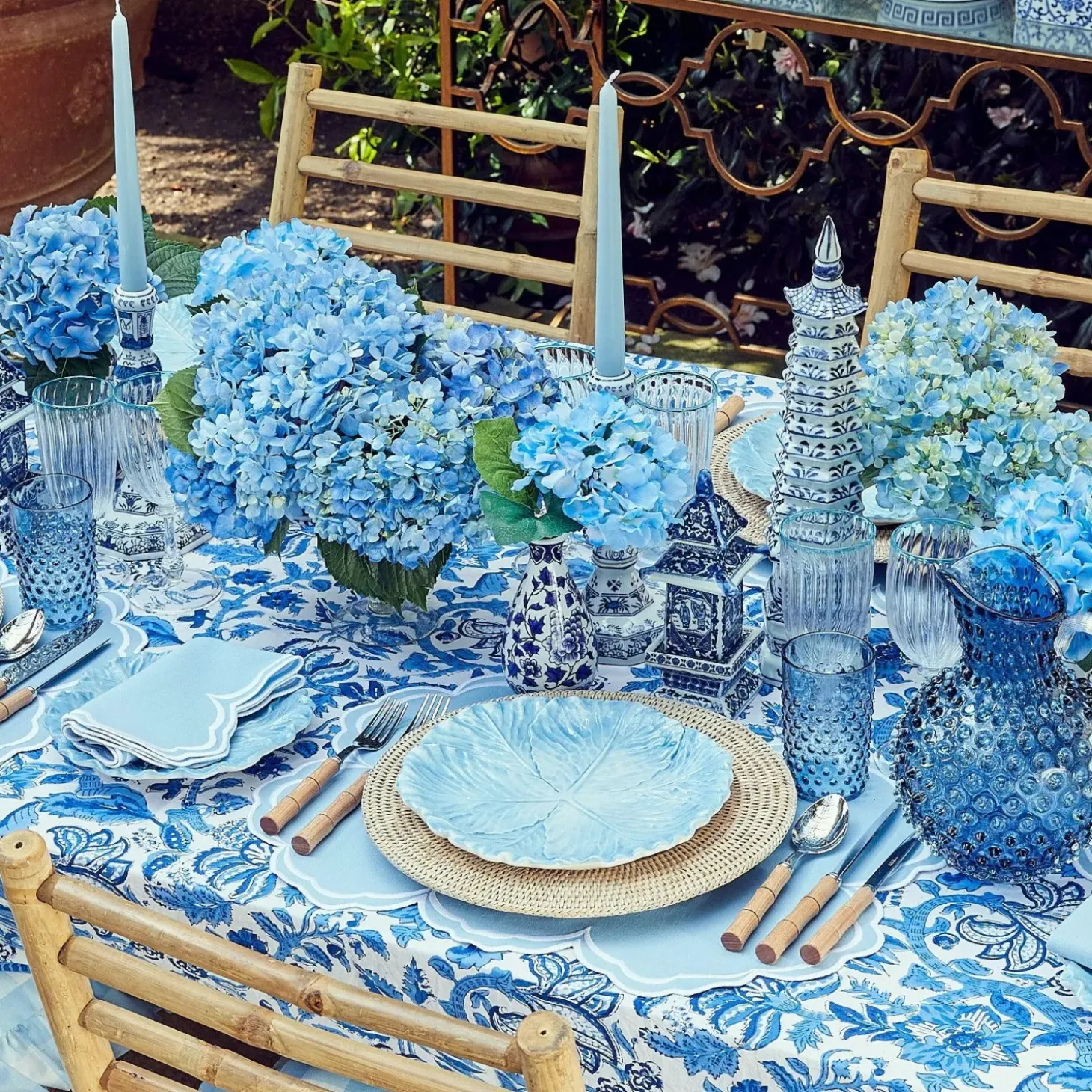 Serena Cornflower Blue Placemats & Napkins (Set of 4)