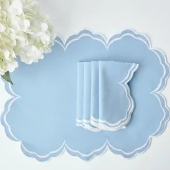 Serena Cornflower Blue Placemats & Napkins (Set of 4)