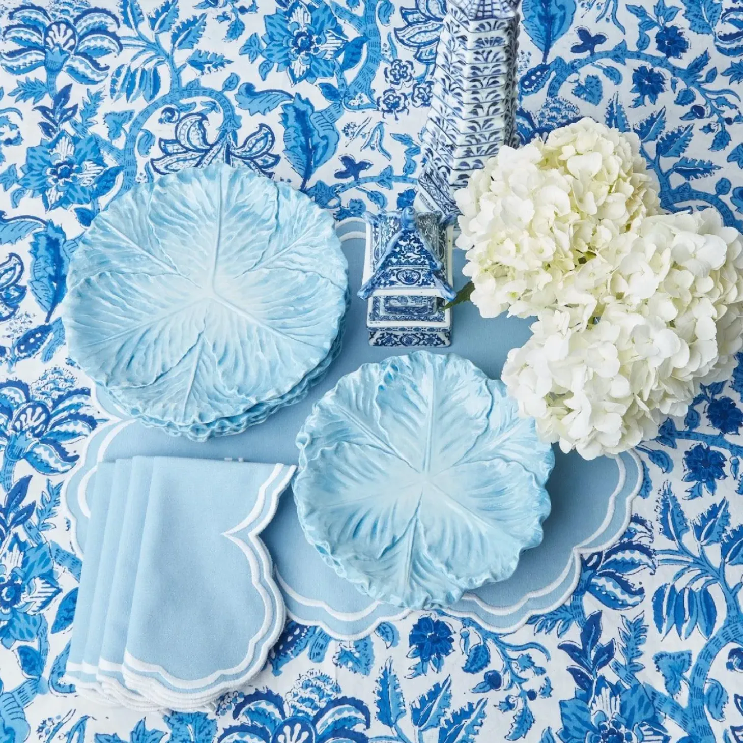 Serena Cornflower Blue Placemats & Napkins (Set of 4)