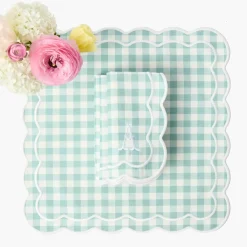 Serena Duck Egg Blue Gingham Napkins (Set of 4)
