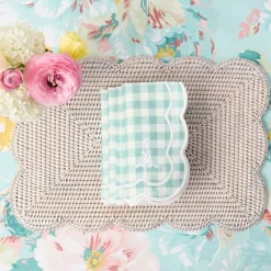 Serena Duck Egg Blue Gingham Napkins (Set of 4)
