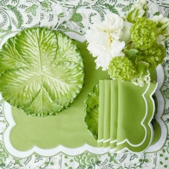 Serena Green Appliqué Napkins (Set of 4)