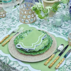 Serena Green Appliqué Napkins (Set of 4)