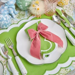 Serena Green Appliqué Placemats & Napkins (Set of 4)