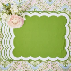 Serena Green Appliqué Placemats (Set of 4)