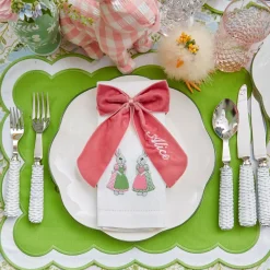 Serena Green Appliqué Placemats (Set of 4)