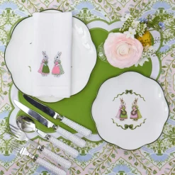 Serena Green Appliqué Placemats (Set of 4)